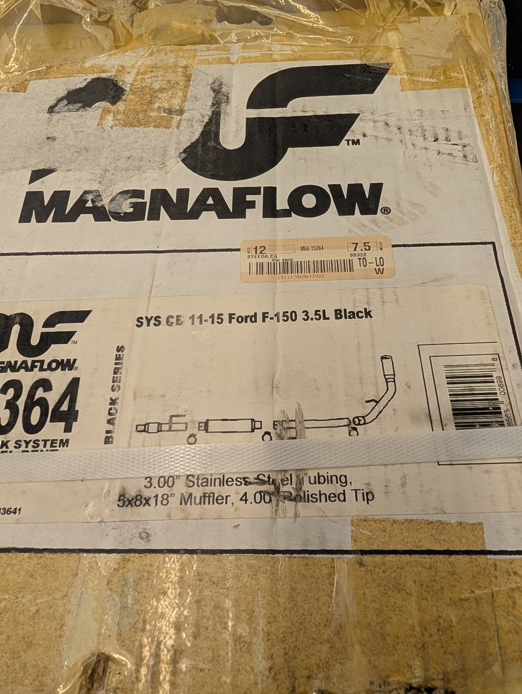MagnaFlow SYS Cat-Back 11-14 Ford F-150 3.5L V6 EcoBoost 3in Black Single Side Exit Rear 3 Tip