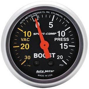 Boost Gauge 20 PSI/30 IN Vac (Sport Comp 2 1/16)