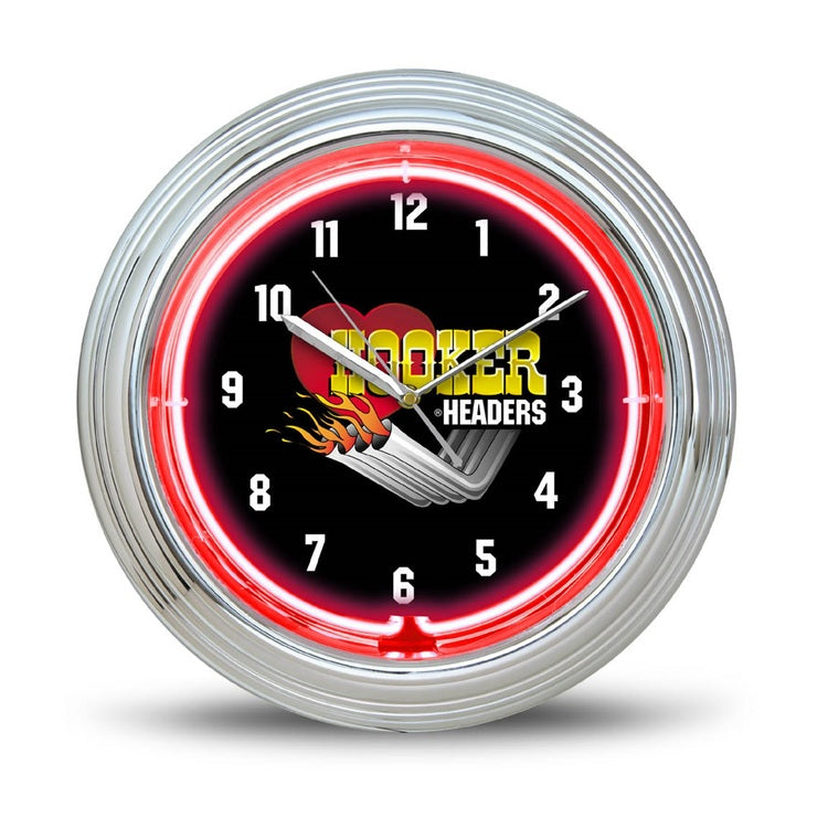 Hooker Headers Neon Wall Clock