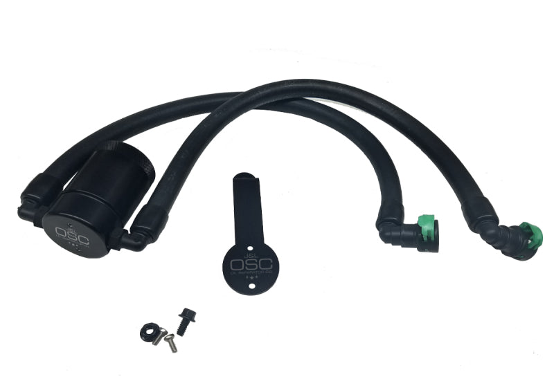 J&L 3029D-B | 3029D-B 2015-2023 Ford Mustang EcoBoost Driver Side Oil Separator 3.0 - Black Anodized