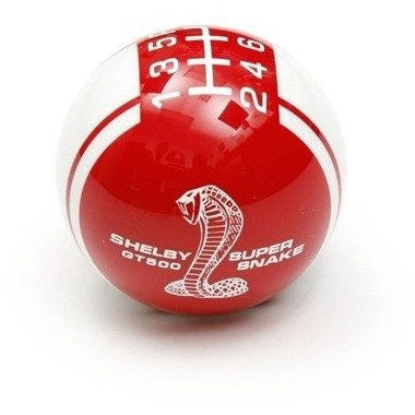 Super Snake Shift Knob - Red w White Stripes