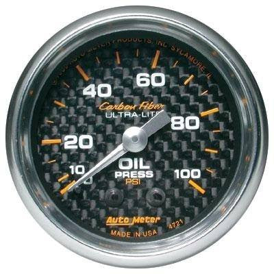 Oil Pressure Gauge (2 1/16, 0-100psi Carbon Fiber)