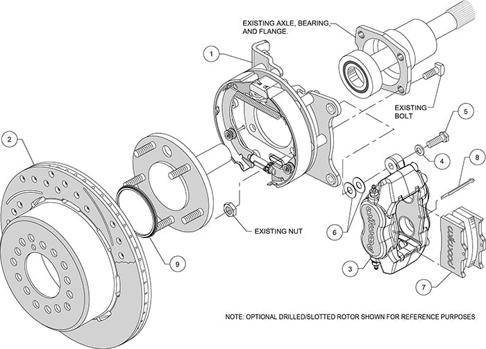 Wilwood Forged Dynalite Pro-Series Rear Brake Kit w/ Park Brake - Red (1987-1993)