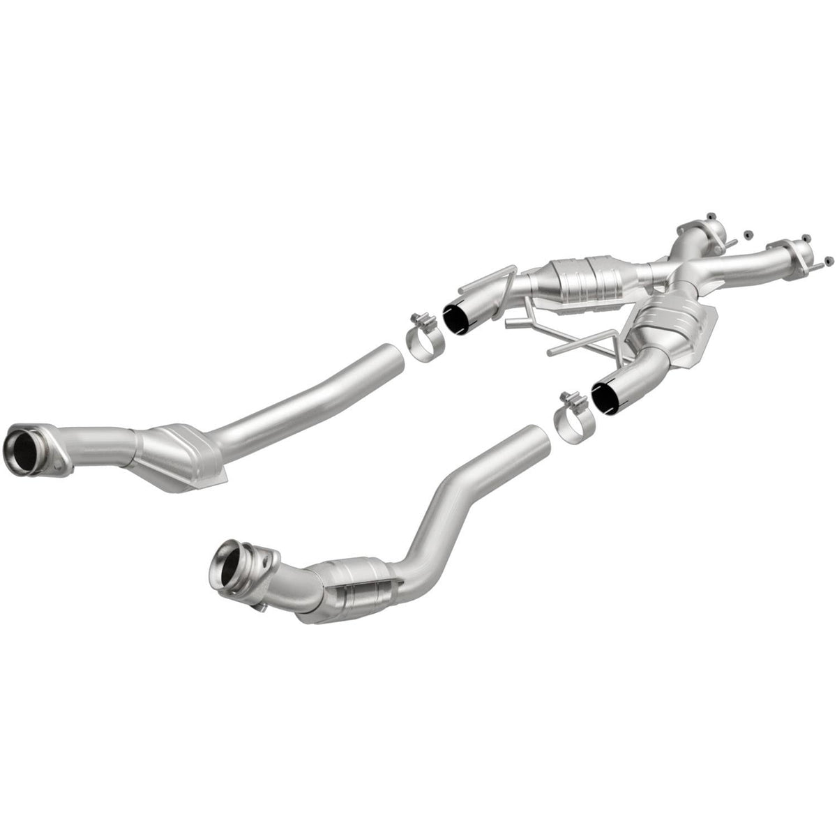 Stainless Steel X-Pipe With High Flow Catalytic Converters